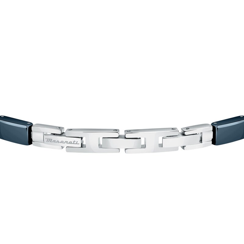Main Image 3 of Maserati Men's Silver & Blue Tone Stone Set Detail Bracelet