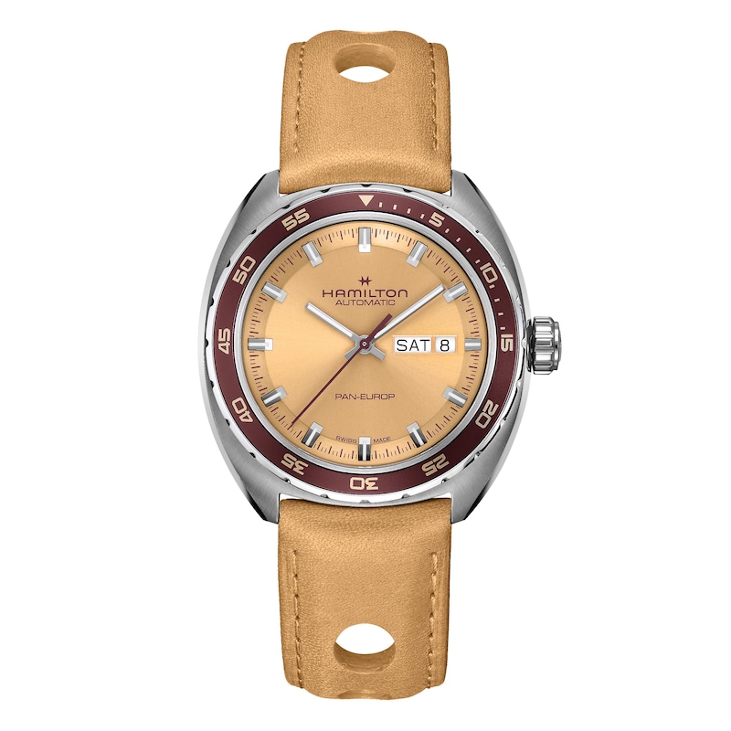 Hamilton American Classic Men's Beige Leather Strap Watch