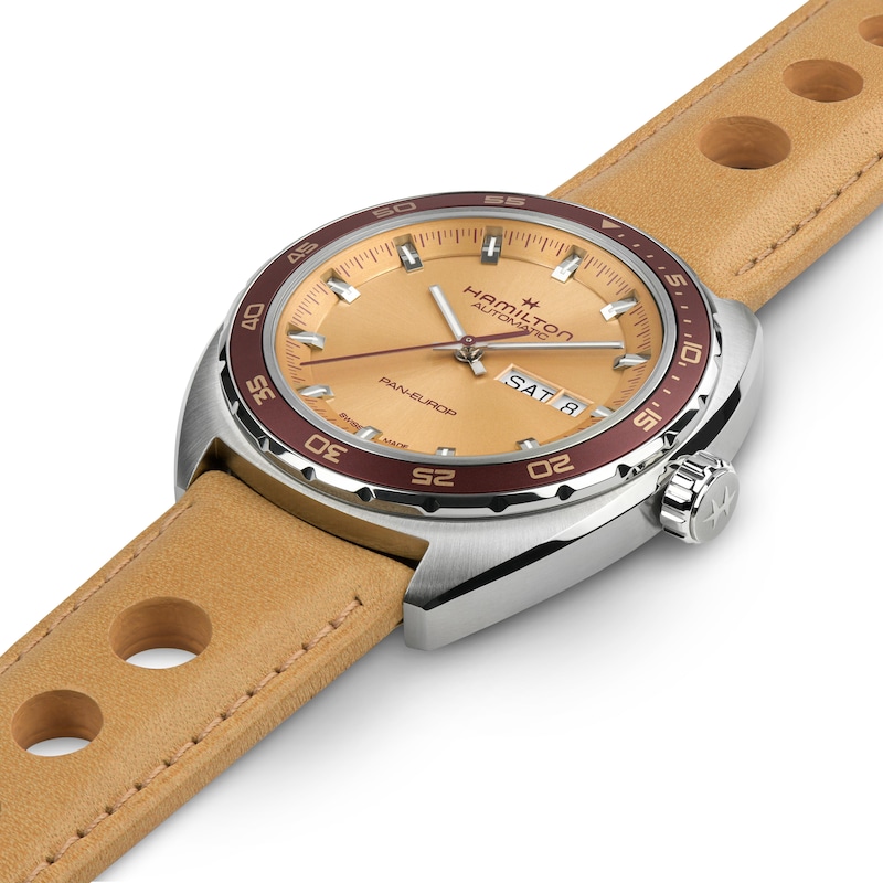 Hamilton American Classic Men's Beige Leather Strap Watch