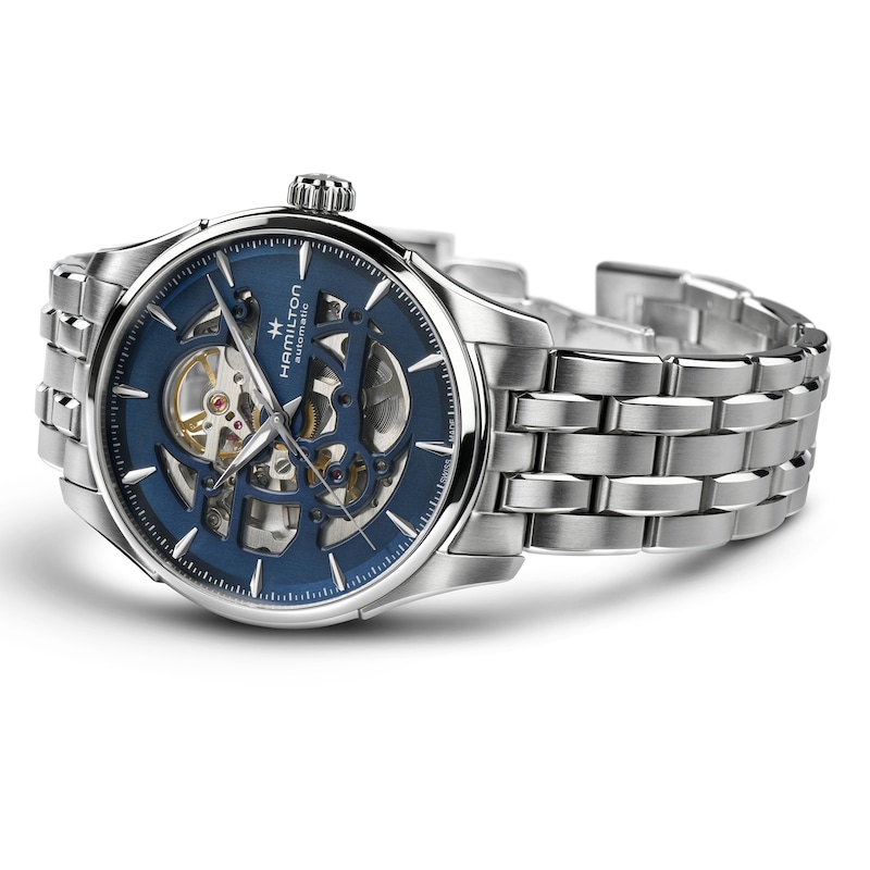 Main Image 2 of Hamilton Jazzmaster Skeleton Men's Blue Dial Stainless Steel Bracelet Watch