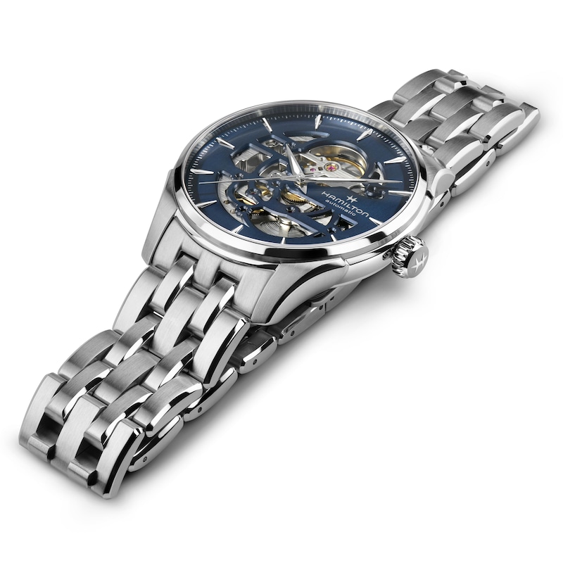 Main Image 3 of Hamilton Jazzmaster Skeleton Men's Blue Dial Stainless Steel Bracelet Watch
