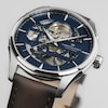 Thumbnail Image 2 of Hamilton Jazzmaster Skeleton Men's Blue Dial Brown Leather Strap Watch