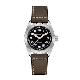 Hamilton Khaki Field Expedition Men's Green Leather Strap Watch