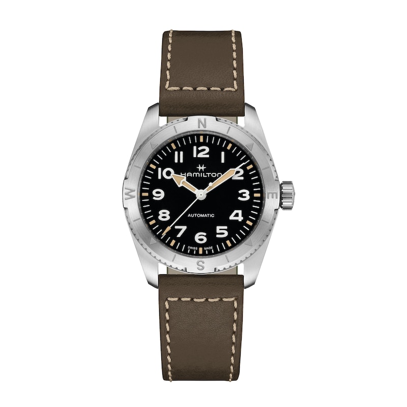 Hamilton Khaki Field Expedition Men's Green Leather Strap Watch