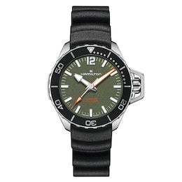 Hamilton Khaki Navy Men's Black Rubber Strap Watch