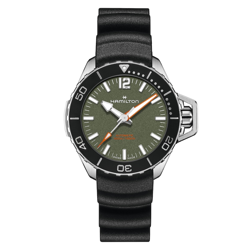 Main Image 1 of Hamilton Khaki Navy Men's Black Rubber Strap Watch
