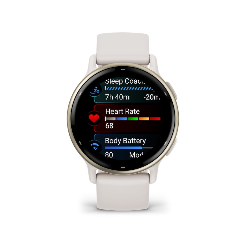 Main Image 1 of Garmin Vivoactive 5 Ivory And Cream Silicone Strap Smartwatch