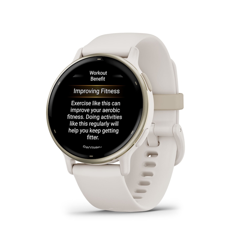 Main Image 3 of Garmin Vivoactive 5 Ivory And Cream Silicone Strap Smartwatch