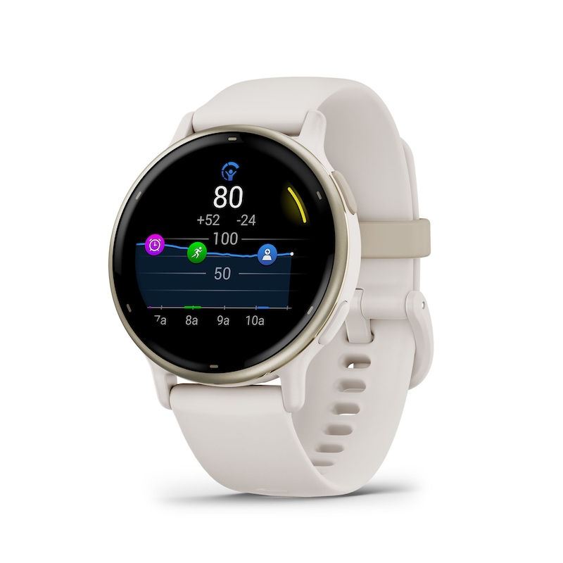 Main Image 8 of Garmin Vivoactive 5 Ivory And Cream Silicone Strap Smartwatch