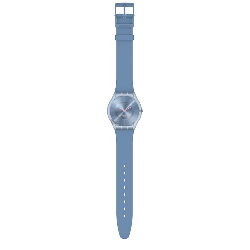 Swatch Denim Blue Ladies' Blue Dial Blue Silicone Strap Watch