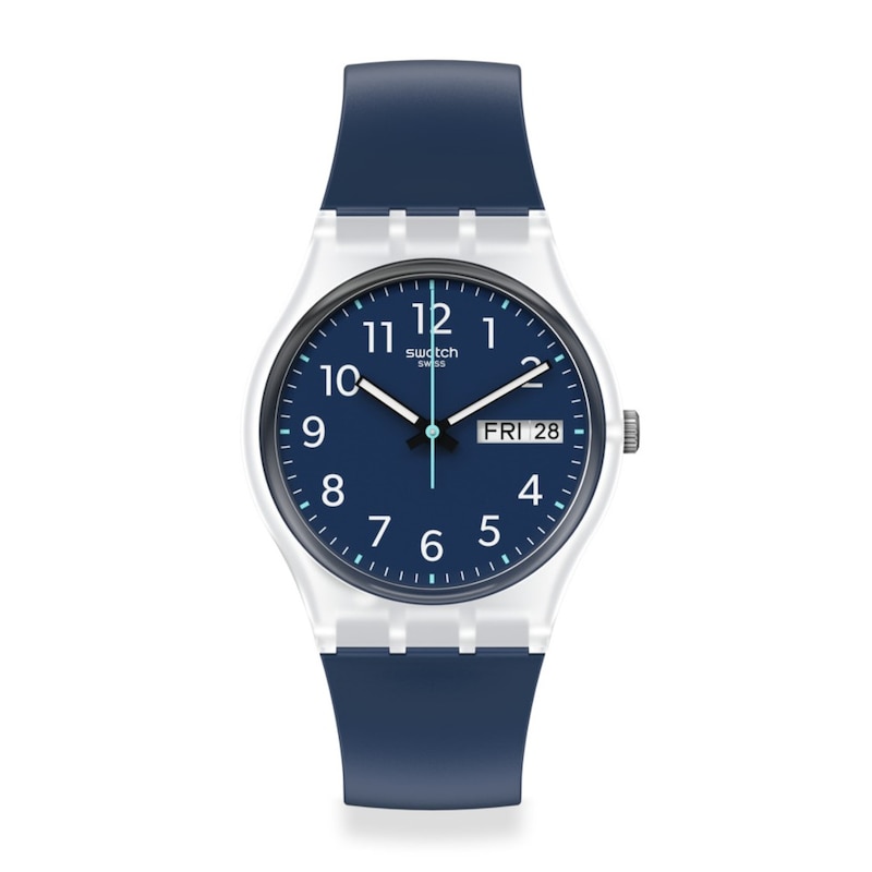 Swatch Rinse Repeat Navy Blue Dial Blue Biosourced Strap Watch
