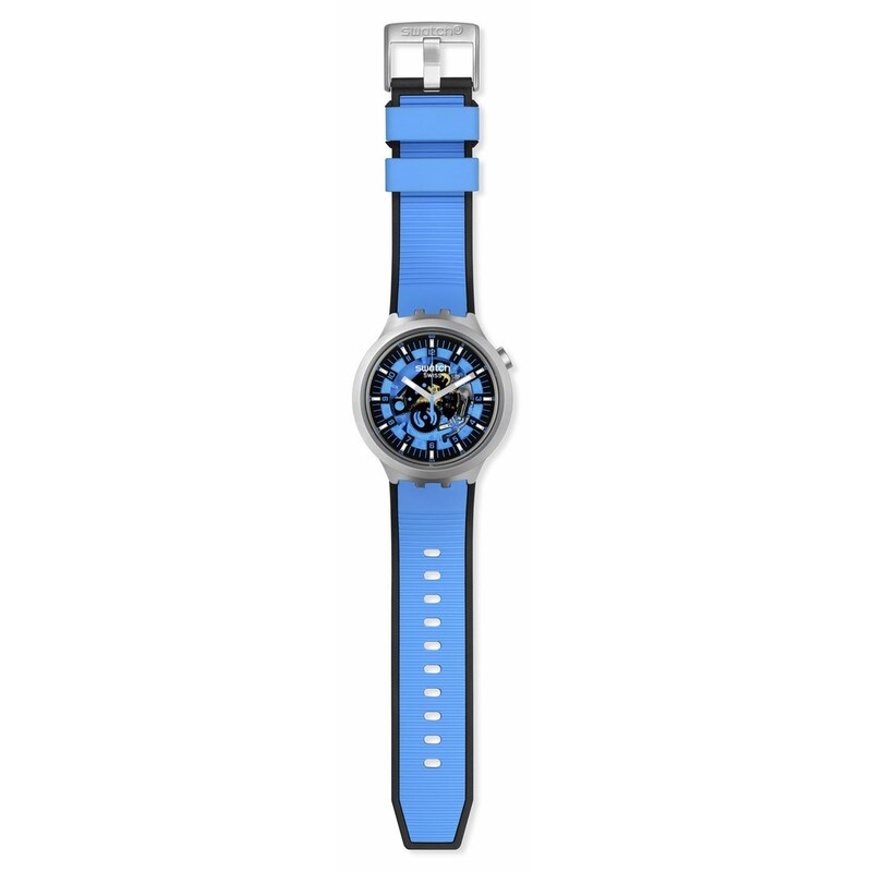 Swatch Blue Daze Blue Dial Blue Rubber Strap Watch H.Samuel