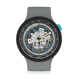 Swatch EASYTIPPAY! Grey Dial Grey Silicone Strap Watch
