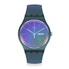 Thumbnail Image 0 of Swatch Fade To Pink Blue Dial Blue Silicone Strap Watch