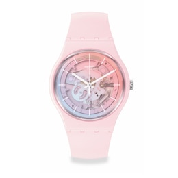 Swatch Fleetingly Pink Pay! Pink Dial Pink Silicone Strap Watch