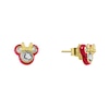 Thumbnail Image 2 of Disney 100 Sterling Silver & 18ct Gold Plated CZ & Pink Enamel Minnie Mouse Stud Earrings