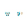 Thumbnail Image 1 of Disney 100 18ct Yellow Gold Plated CZ & Blue Enamel Studs Minnie Mouse Stud Earrings