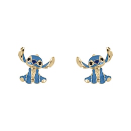 Disney 100 18ct Yellow Gold Plated Crystal Stitch Stud Earrings