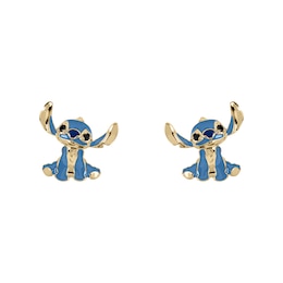 Disney 100 18ct Yellow Gold Plated Crystal Stitch Stud Earrings