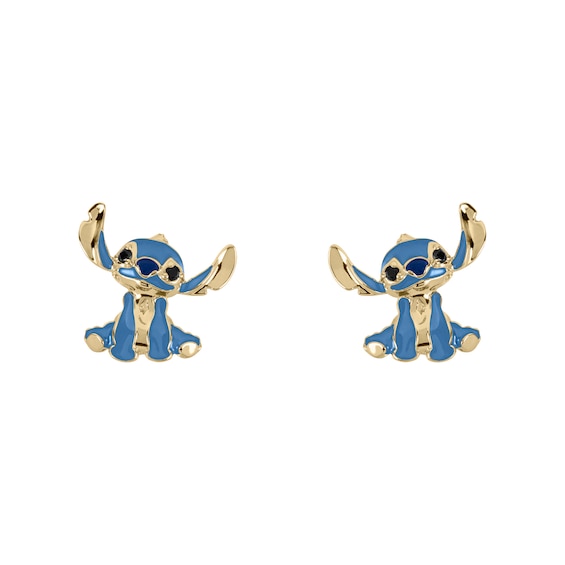Disney 100 18ct Yellow Gold Plated Crystal Stitch Stud Earrings