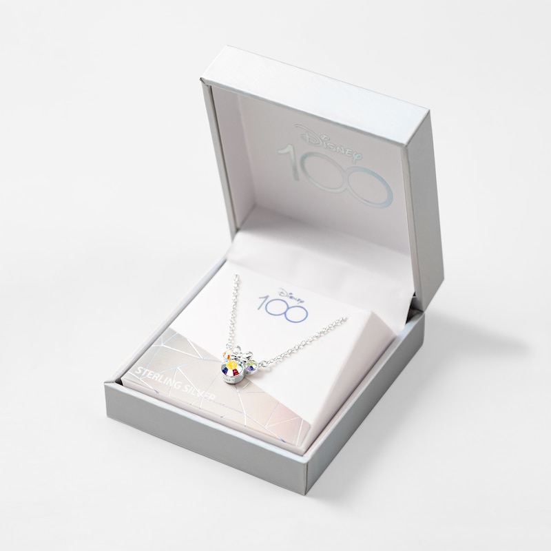 Main Image 3 of Disney 100 Sterling Silver Plated Crystal Minnie Mouse Pendant Necklace