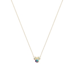 Disney 100 Sterling Silver & 18ct Yellow Gold Crystal Minnie Mouse Pendant Necklace