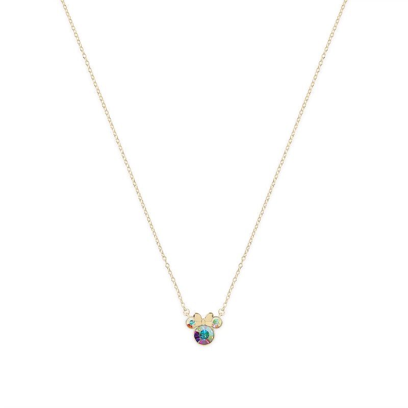 Main Image 1 of Disney 100 Sterling Silver & 18ct Yellow Gold Crystal Minnie Mouse Pendant Necklace