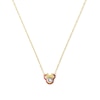 Thumbnail Image 1 of Disney 100 Sterling Silver & 18ct Gold Plated CZ & Pink Enamel Minnie Mouse Pendant Necklace
