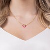 Thumbnail Image 4 of Disney 100 Sterling Silver & 18ct Gold Plated CZ & Pink Enamel Minnie Mouse Pendant Necklace