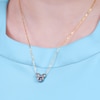 Thumbnail Image 4 of Disney 100 18ct Yellow Gold Plated CZ & Blue Enamel Studs Minnie Mouse Pendant Necklace