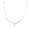 Thumbnail Image 1 of Sterling Silver V-Shape Diamond Necklace