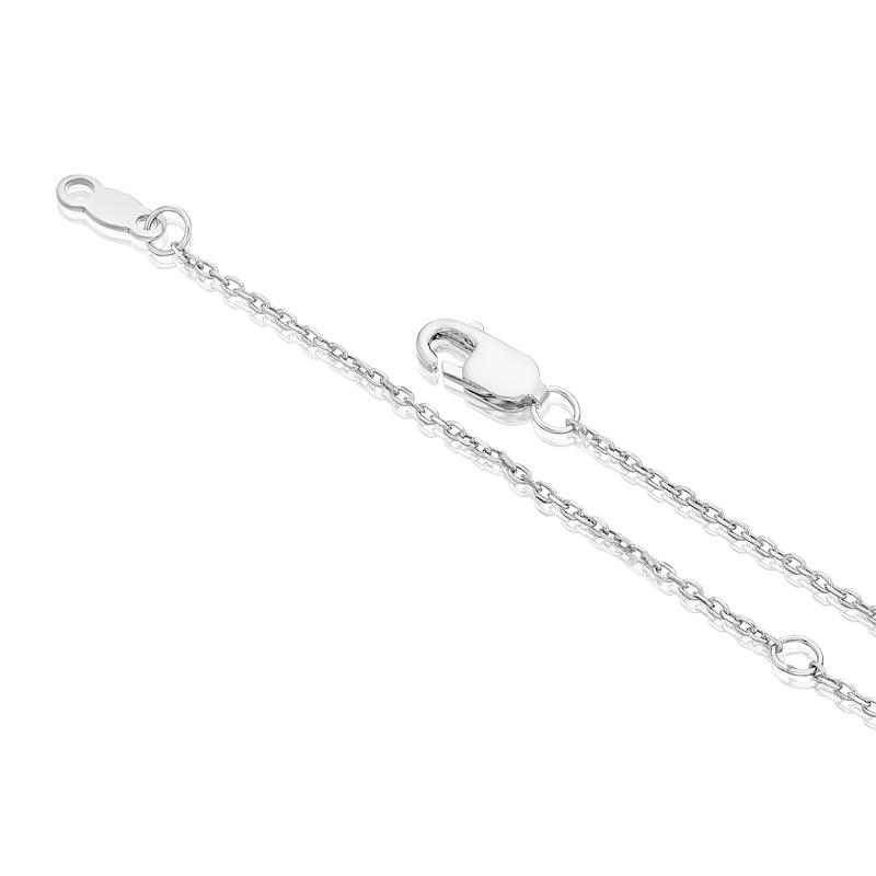Main Image 3 of Sterling Silver V-Shape Diamond Necklace