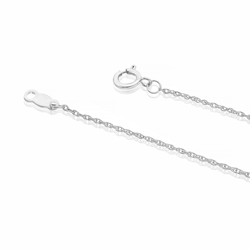 Main Image 3 of Sterling Silver Double Heart Diamond Pendant Necklace