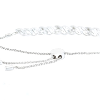 Sterling Silver Twist Diamond Bolo Bracelet | H.Samuel
