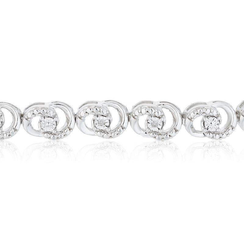 Main Image 2 of Sterling Silver Vintage Diamond Bolo Bracelet