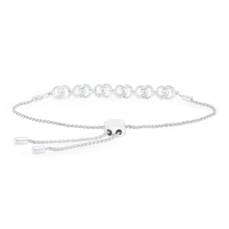 Main Image 3 of Sterling Silver Vintage Diamond Bolo Bracelet