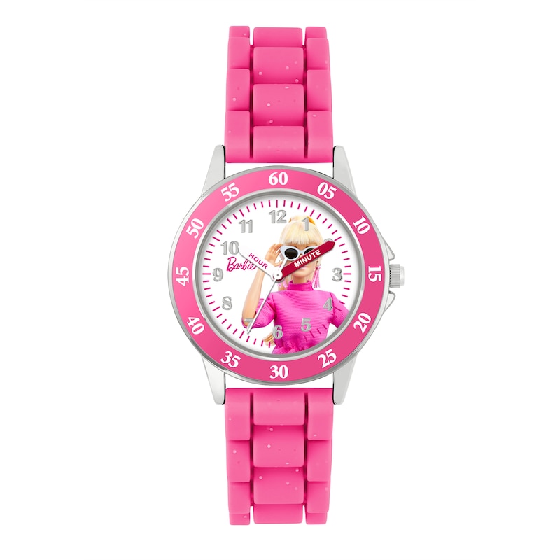 Main Image 1 of Barbie Pink Children's Time Teacher Silicone Strap Watch