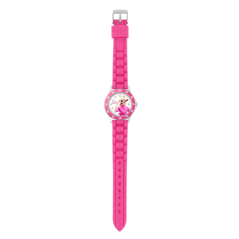 Barbie Pink Children's Time Teacher Silicone Strap Watch