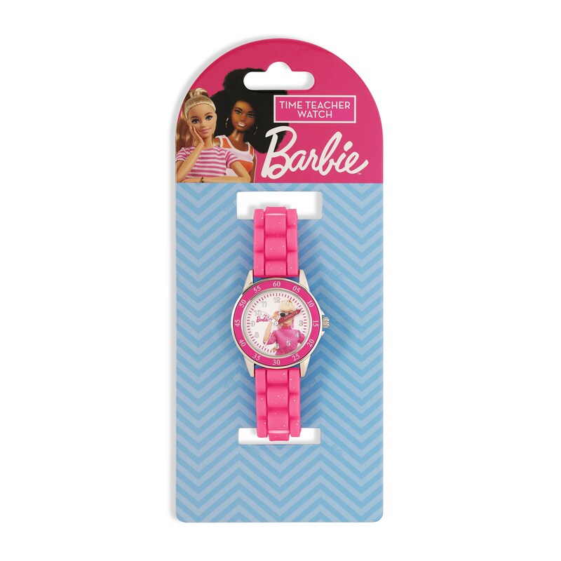 Barbie Pink Children's Time Teacher Silicone Strap Watch