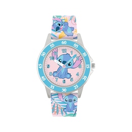 Disney Lilo and Stitch Children's Blue Printed Time Teacher Strap Watch