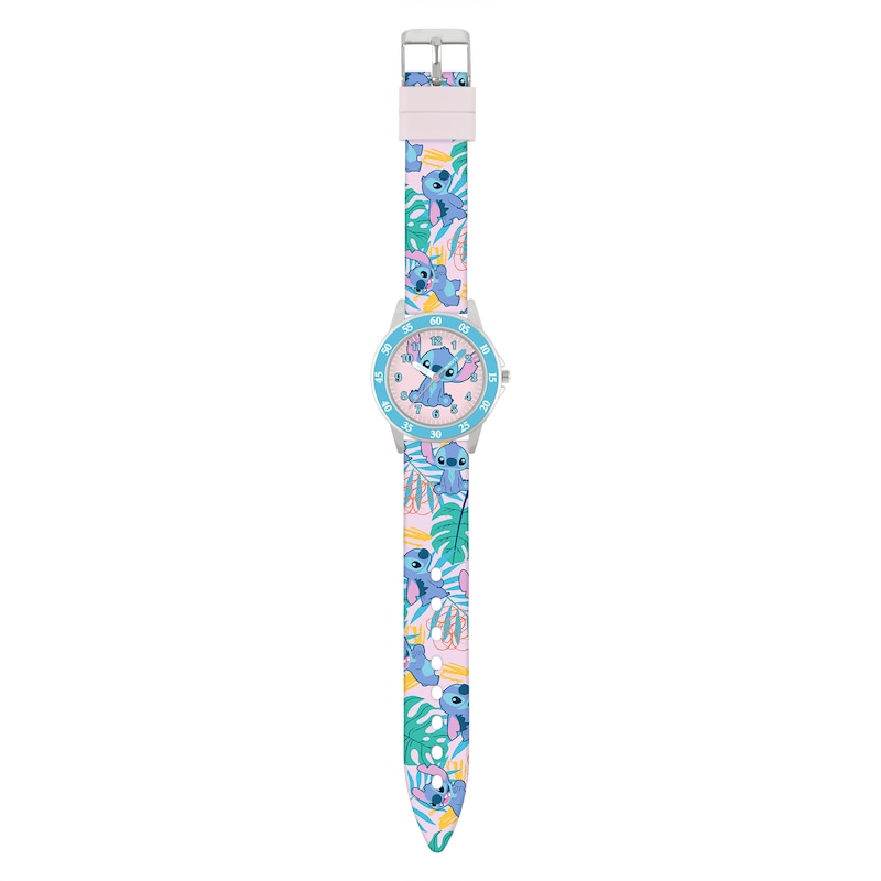 Main Image 2 of Disney Lilo and Stitch Children's Blue Printed Time Teacher Strap Watch