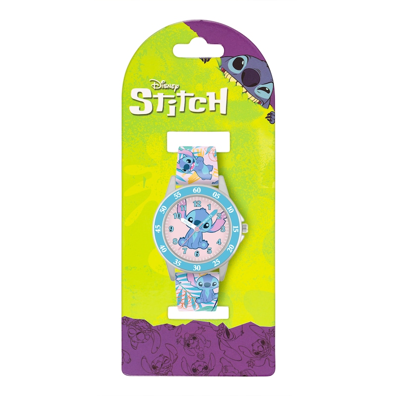 Main Image 3 of Disney Lilo and Stitch Children's Blue Printed Time Teacher Strap Watch