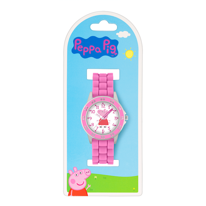 Main Image 3 of Hasbro Peppa Pig Children's Pink Printed Time Teacher Strap Watch