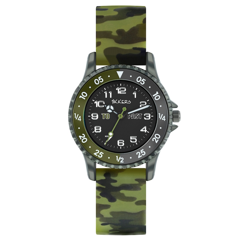 Tikkers Children's Camo Silicone Time Teacher Strap Watch