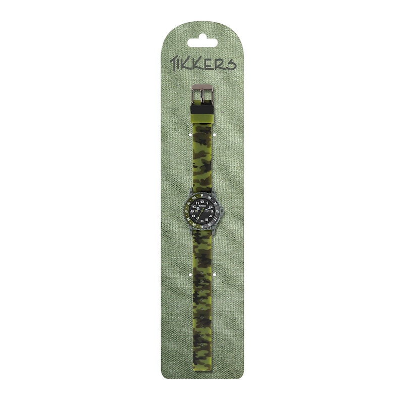 Tikkers Children's Camo Silicone Time Teacher Strap Watch