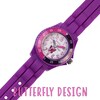 Thumbnail Image 1 of Tikkers Children's Purple Silicone Strap Butterfly Time Teacher Watch