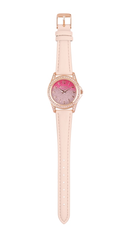 Main Image 2 of Tikkers Children's Light Pink PU Strap Ombre Glitter Dial Watch