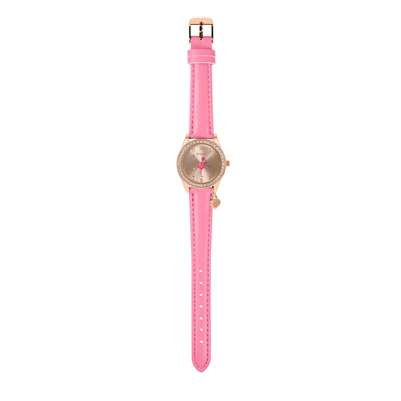 Main Image 2 of Tikkers Children's Pink PU Strap Flamingo Dial & Star Charm Watch