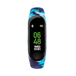 Tikkers Children's Series 1 Printed Camo Blue Silicone Strap Activity Tracker