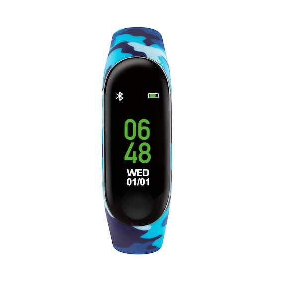 Tikkers Children's Series 1 Printed Camo Blue Silicone Strap Activity Tracker